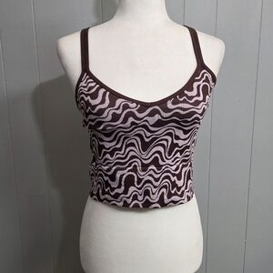 Body Purple & Brown Groovy Retro Style Tank Top Size L